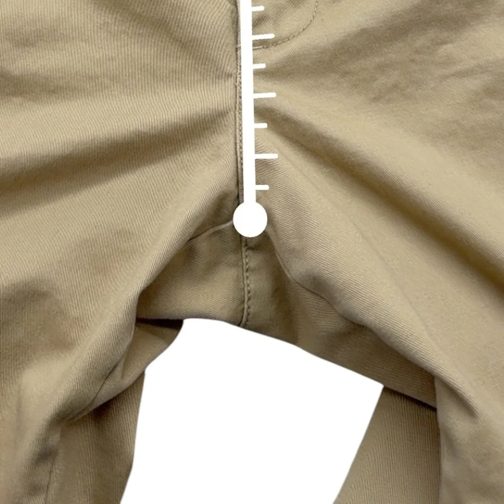 Lands End Mens Cargo Shorts 36 Tan Khaki 100% Cotton Twill Casual Utility Hiking